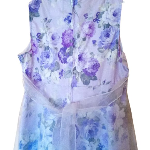 Purple Floral Dress Special Ocaasion Flower Girl 8 - Picture 4 of 5